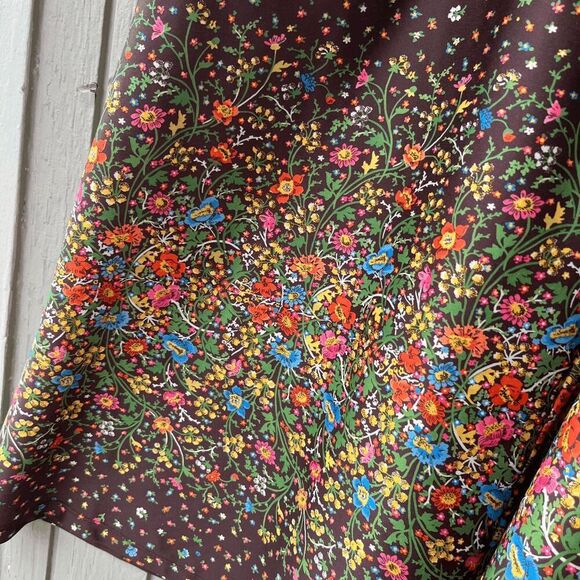 Vintage Lady Sara Brown Floral Maxi Lounge Dress M Cottagecore - Picture 3 of 7